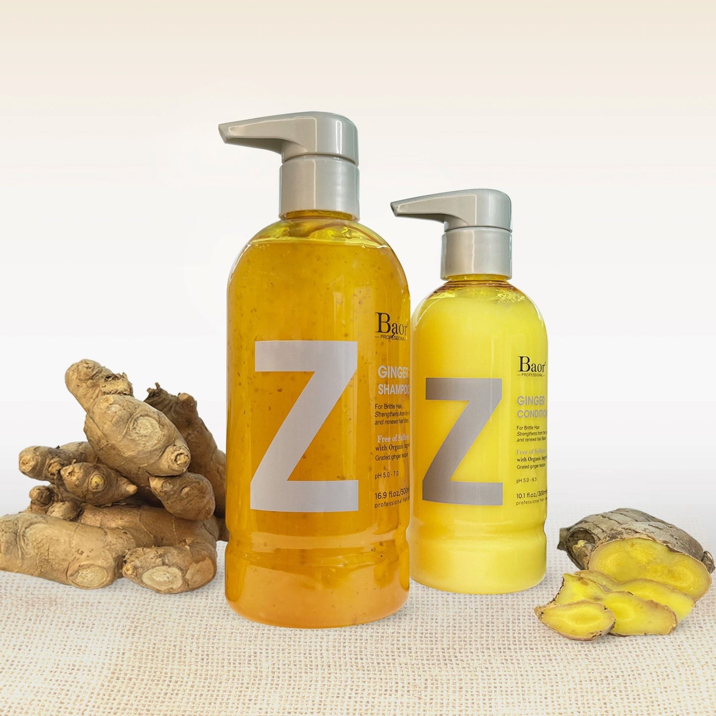 Shampoo Fortalecedor Sin Sulfato + Acondicionador Baor Z Ginger